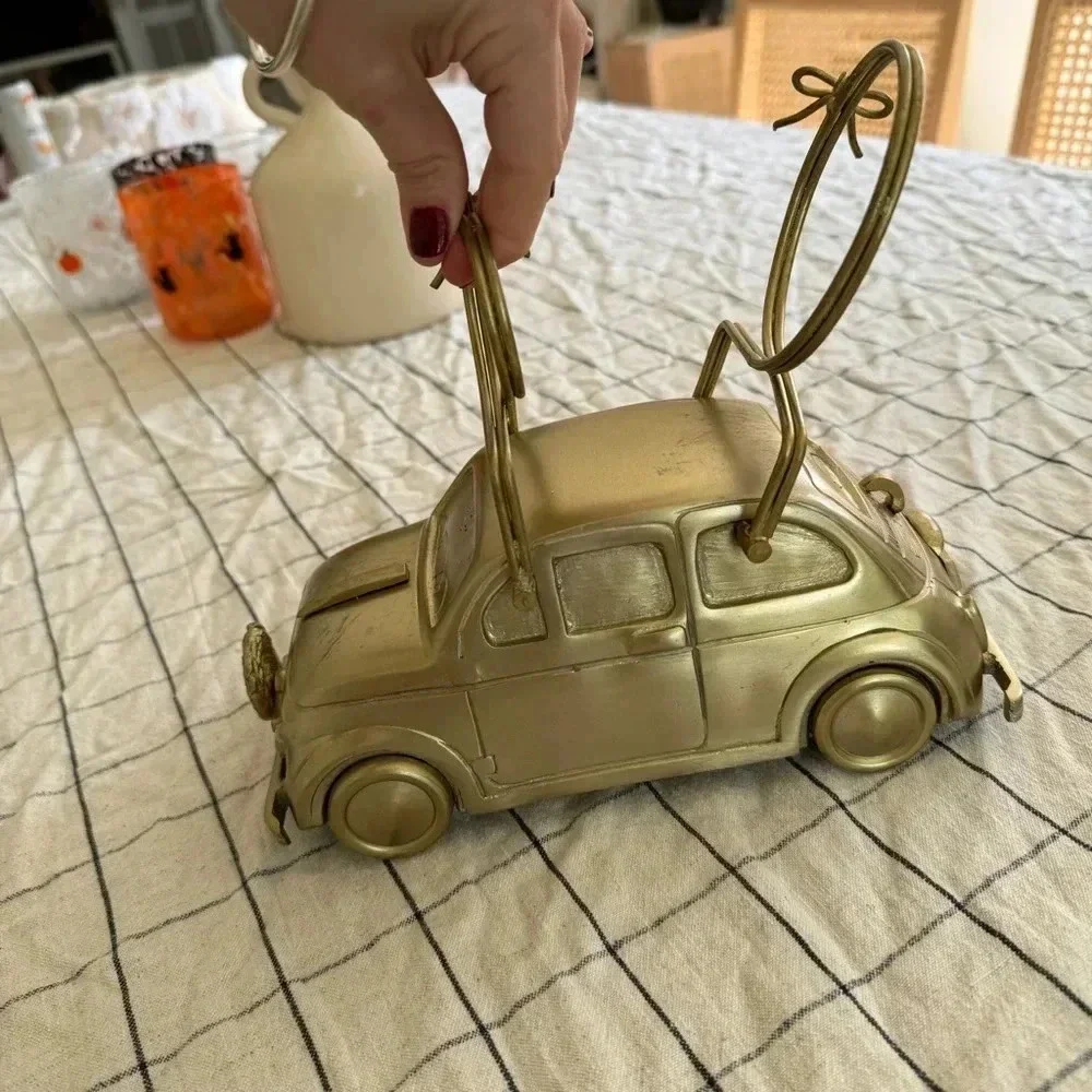 Anthropologie Brass wine bottle holder home decor bar cart bows car gift gold